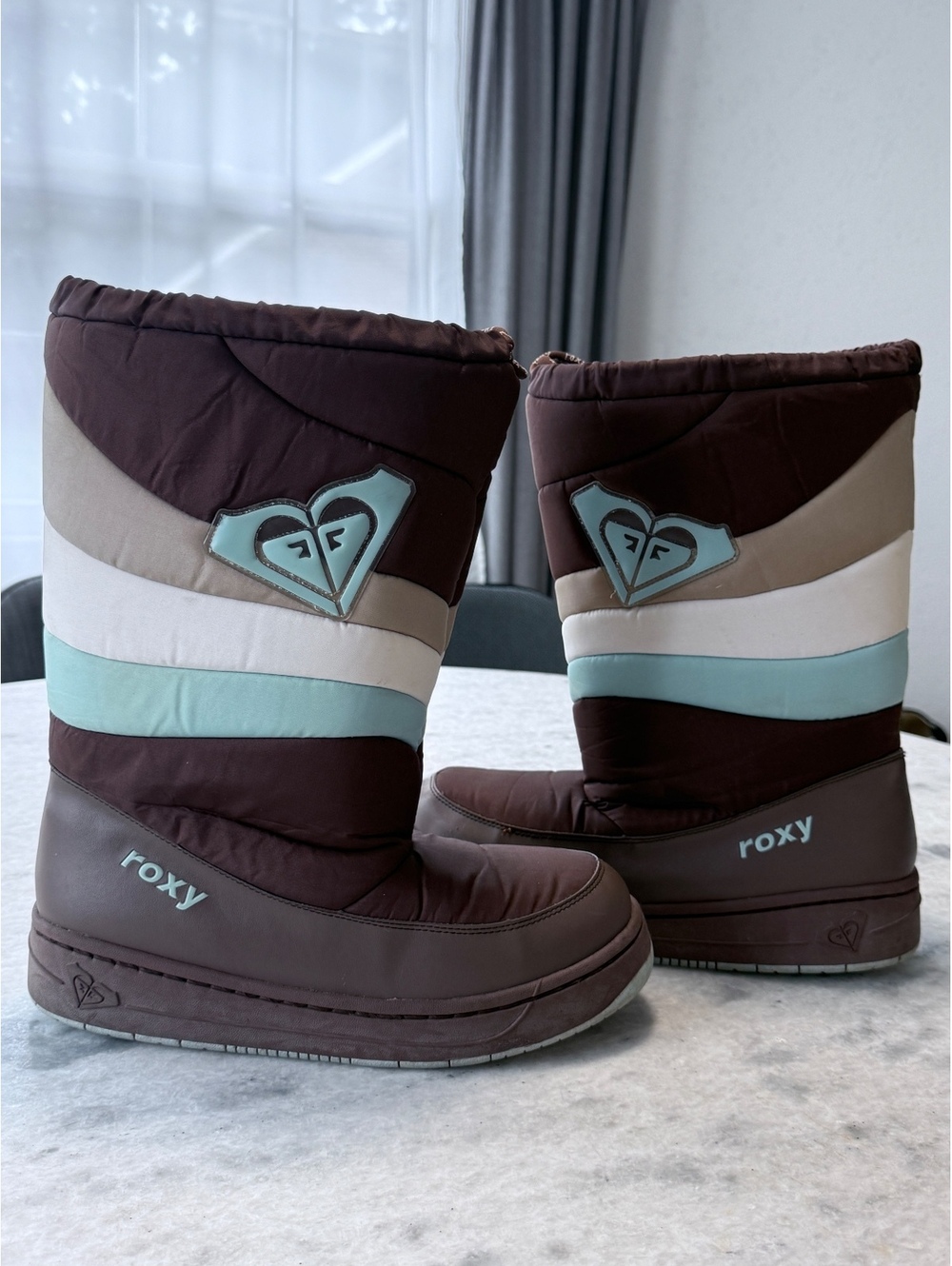 Y2K Vintage Roxy Women's Winter Snow Boots Brown Multi Color Size 10 Dynamite